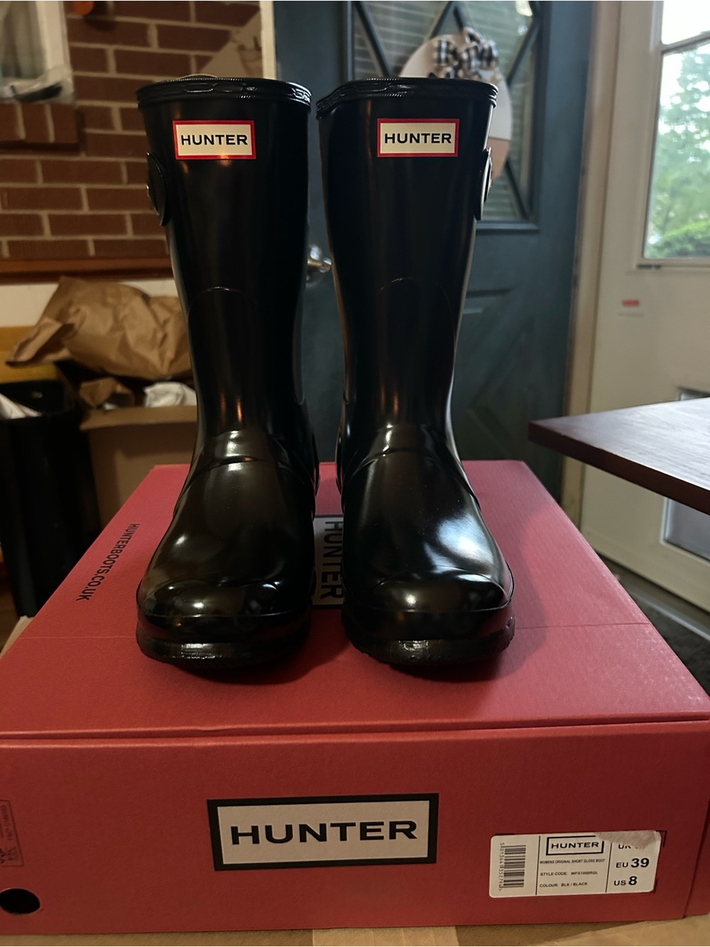 Hunter Women's Black Gloss Rain Boots